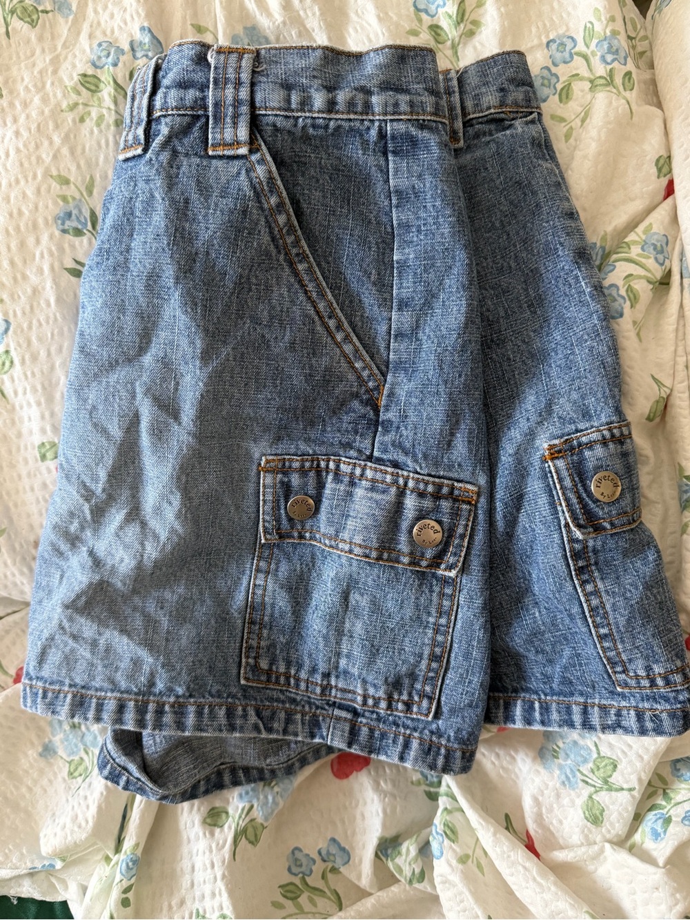 Lee High Waist Denim Cargo Shorts